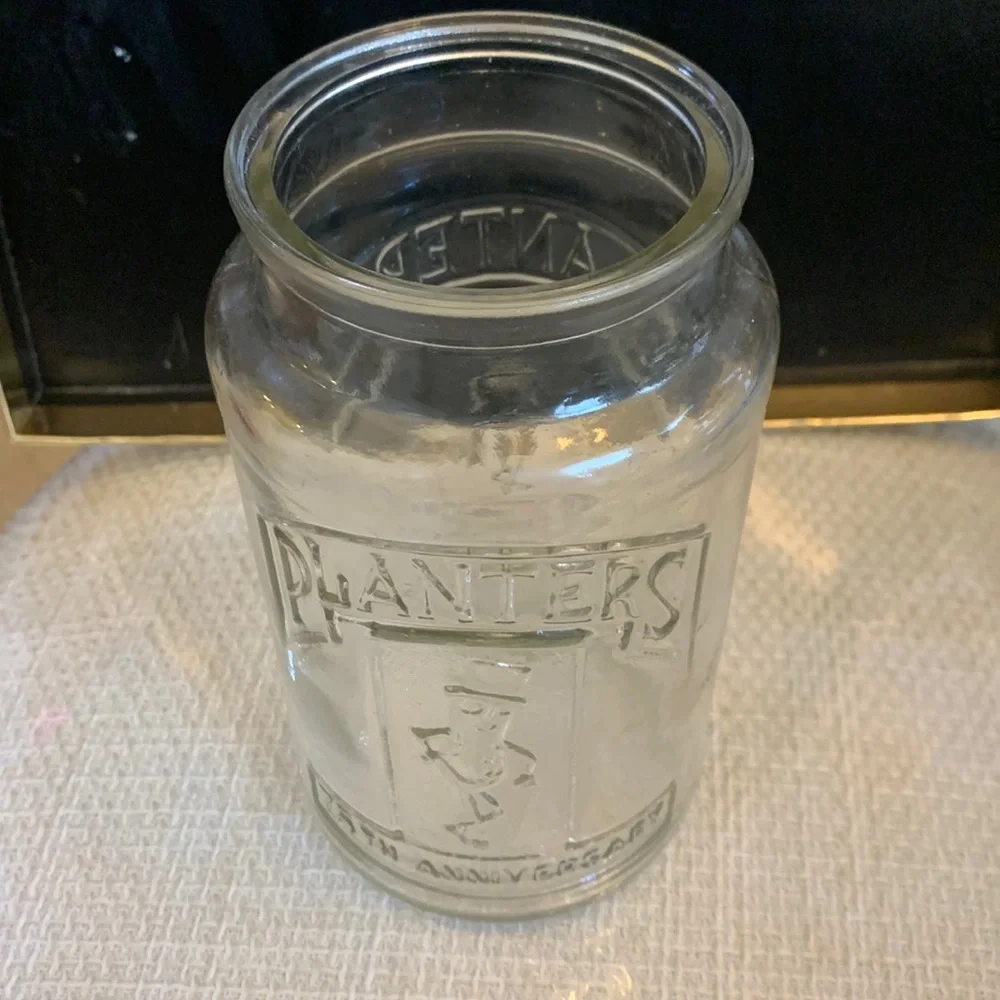 Vintage Planters Peanuts glass jar 1981 75th anniversary
